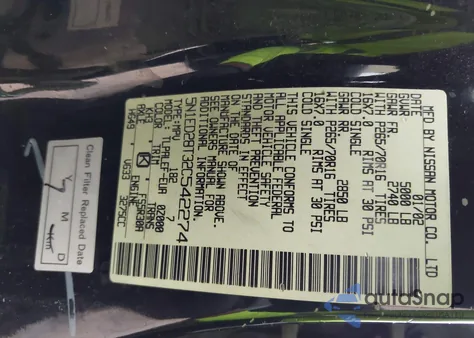 2002 Nissan Xterra Xe z USA, uszkodzony, nr VIN 5N1ED28T32C542274